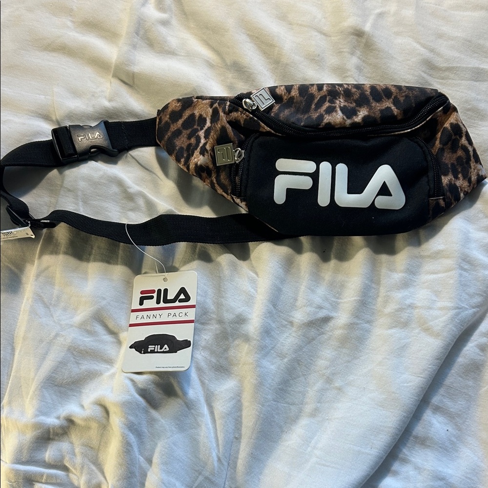 Fila Black and Brown Leopard Waist Bag